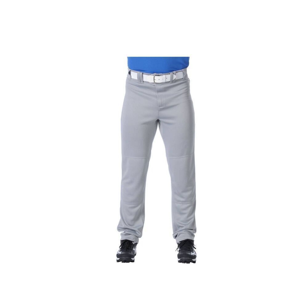 Rawlings Baseball Gray Pants Black Trim Down Side Slip Resistant Adult Small NEW